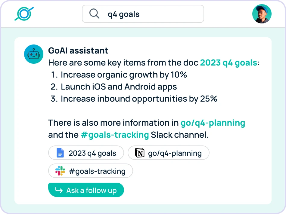 GoSearch GoAI assistant for product teams