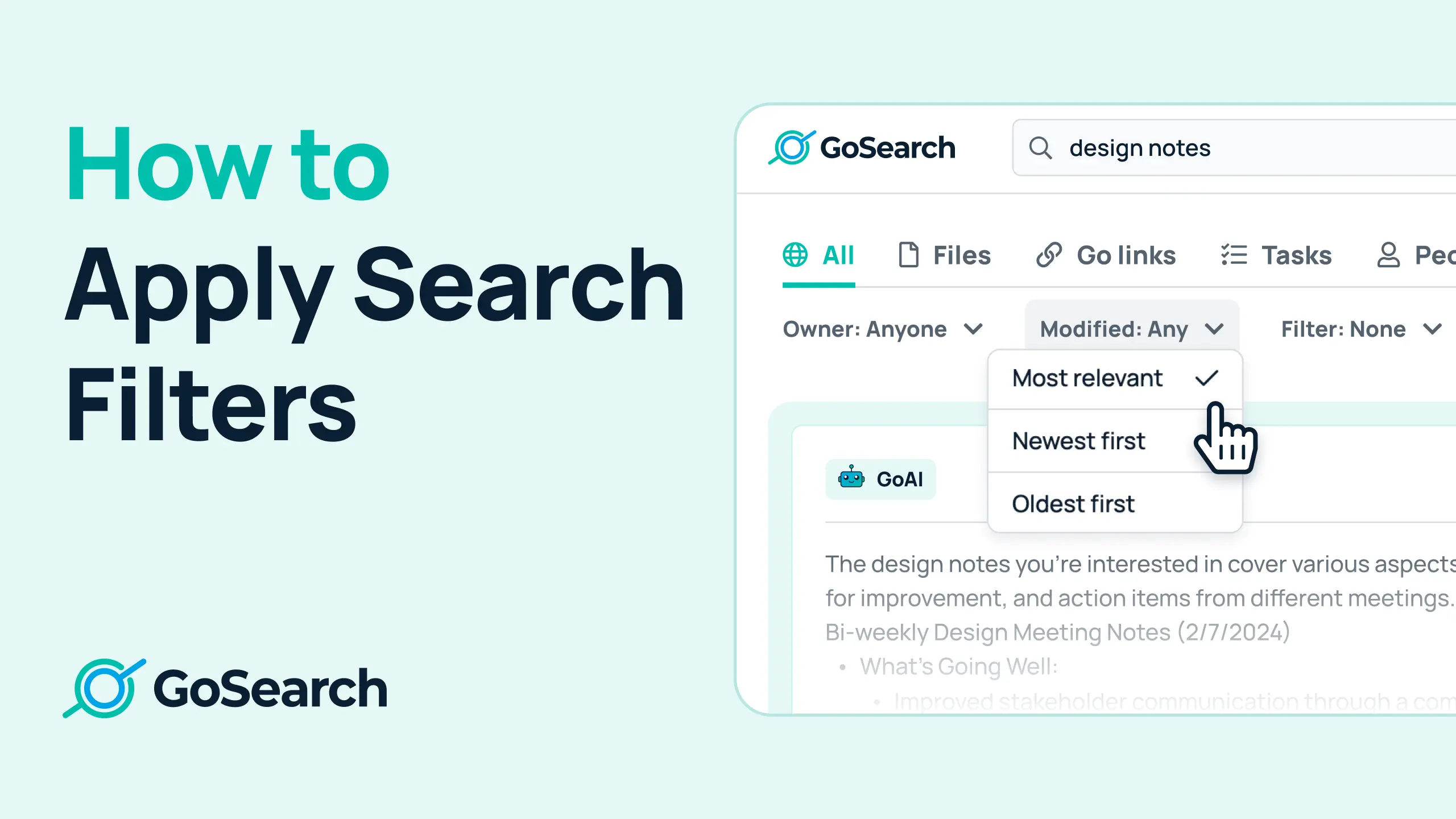 How to Apply Search Filters within GoSearch's AI Enterprise Search Engine