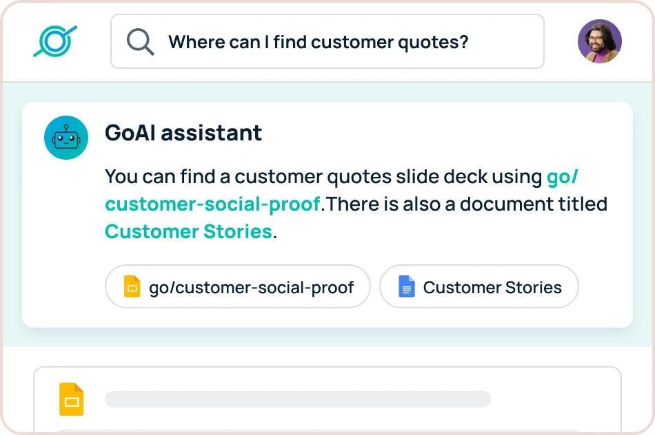Find work information with GoAI, AI-powered search recommendations