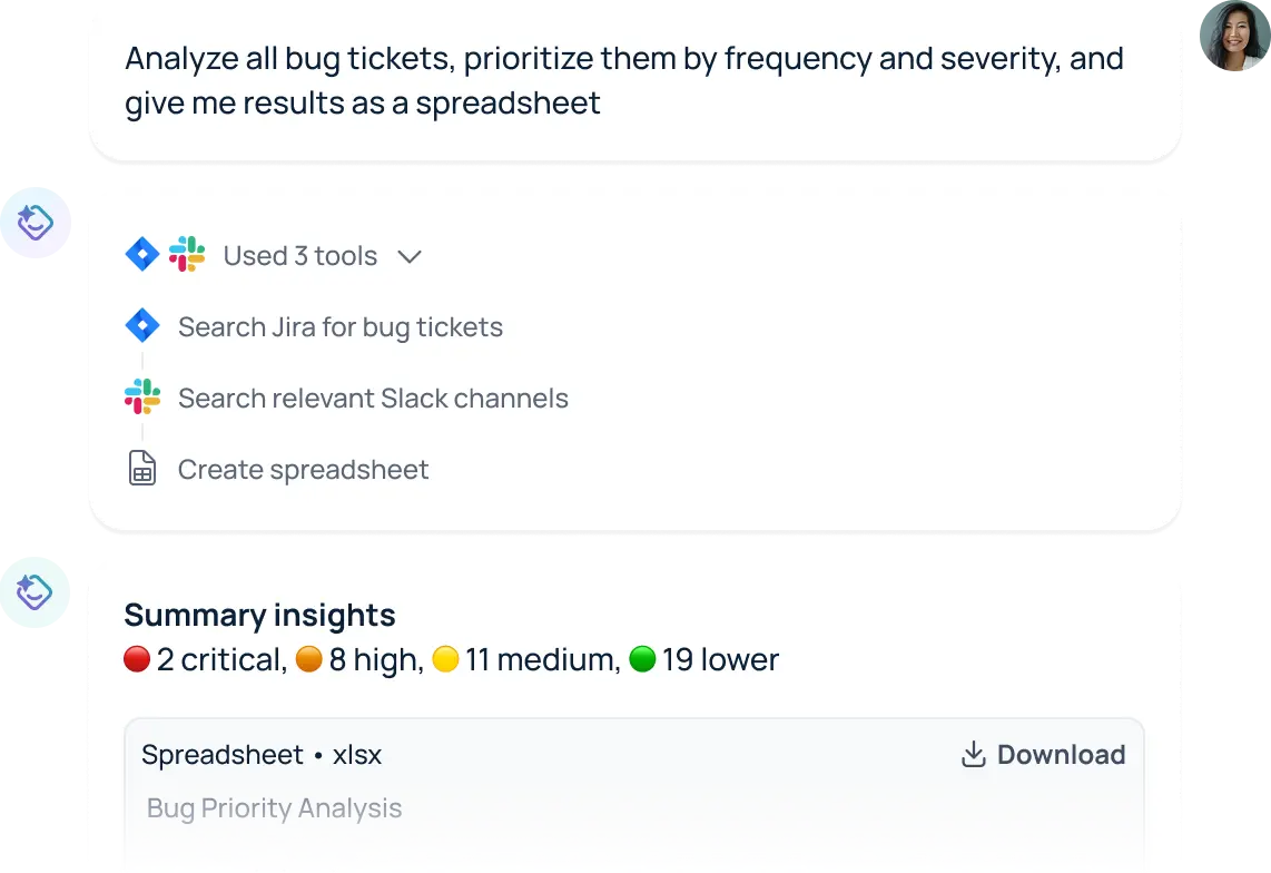 Chat with AI to answer questions at work
