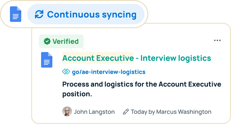 GoSearch automatically syncs with HR apps